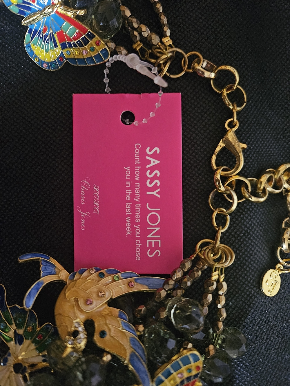 Sassy Jones - Love Bird Colorful Butterfly & Bird Statement Necklace - Picture 5 of 5
